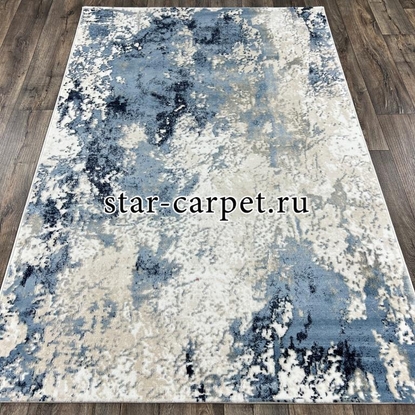 Ковер FLORIDA 8449A S.WHITE-L.BLUE + овал