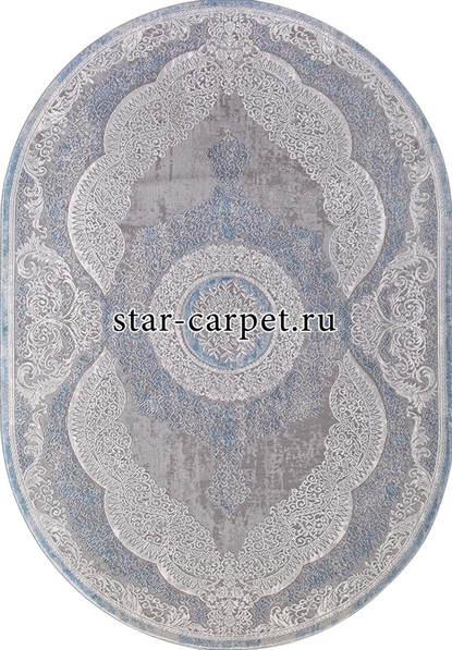 Овальный  ковер KARMEN HALI  armina-03880 цвет серый голубой 