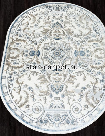 Ковер 00765A - D.BLUE FDY / CREAM HB - Овал - коллекция SAHARA