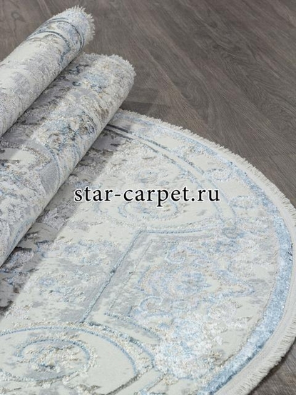 Ковер 00765A - D.BLUE FDY / CREAM HB - Овал - коллекция SAHARA