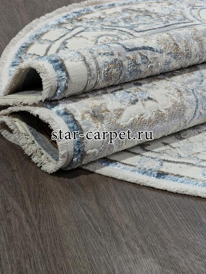 Ковер 00765A - D.BLUE FDY / CREAM HB - Овал - коллекция SAHARA