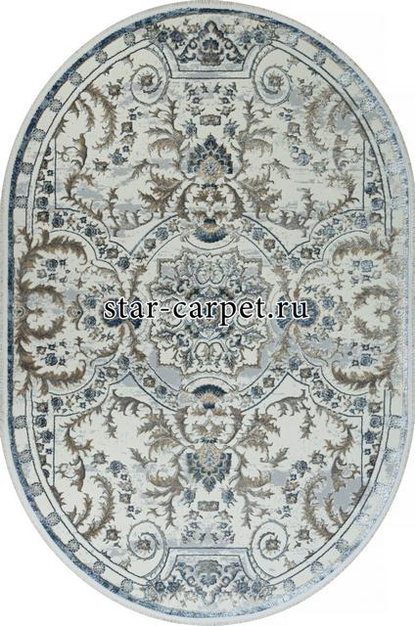 Ковер 00765A - D.BLUE FDY / CREAM HB - Овал - коллекция SAHARA