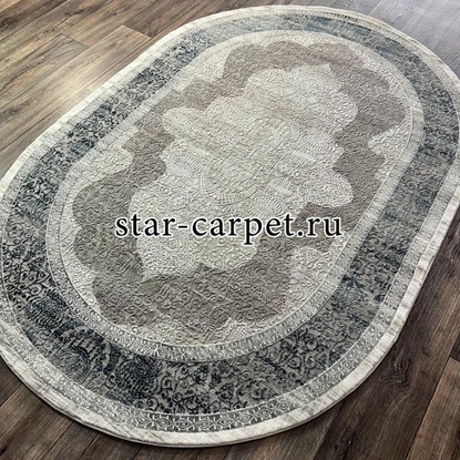 Овальный ковер VELVET 10171A NAVY-L.GREY