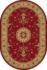 Овальный ковер D034 RED красный