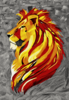 Прямоугольный ковер Белка Фэнси 20752-22046 с головой льва, серый (Россия)