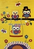 Детский ковер Merinos Crystal 1 2740 совы, желтый (Россия)