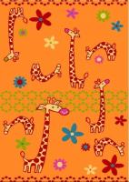 Детский ковер Agnella Funky 658-8 жирафы, оранжевый (Польша)