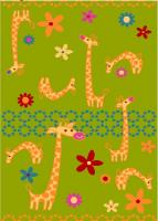 Детский ковер Agnella Funky 658-9 жирафы, зеленый (Польша)