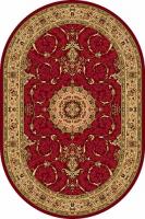 Овальный ковер D034 RED красный