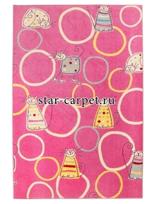 Детский ковер в форме овала Фанки Feline A Pink