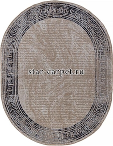 Ковер 06022A - TOZ GRI / NAVY - Овал - коллекция PRAGA