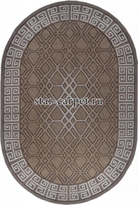 Ковер 06027A - BEIGE / DARK VIZON - Овал - коллекция PRAGA