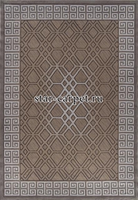 Ковер 06027A - BEIGE / DARK VIZON - Прямоугольник - коллекция PRAGA