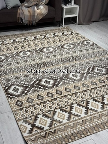 Ковер 06050A - BROWN / TOZ GRI - Прямоугольник - коллекция PRAGA