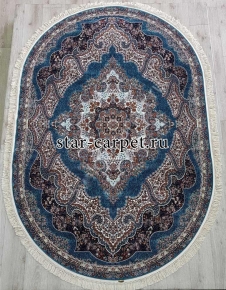 Овальный ковер Abrishim 36320A OVAL BLUE / BLUE (Иран)