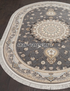 Ковер FARSI 1200 G122 - DARK GRAY - Овал (Иран)