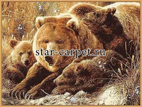 Ковер из Монголии HUNNU сувенирный new 6S235 28 медведи