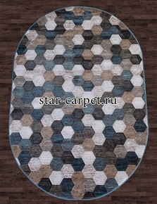 Ковер D579 - BEIGE-BLUE-oval-MATRIX
