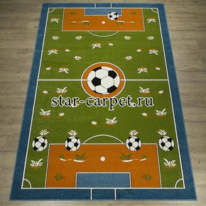 Детский прямоугольный ковер Белка Фэнси 20715-22088 с футбольным полем, зеленый (Россия)