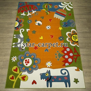 Детский прямоугольный ковер Белка Фэнси 20716-22011, с цветами и животными, разноцветный (Россия)