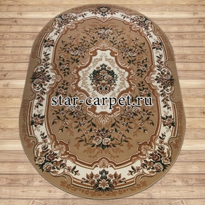 Овальный ковер Белка Лайла де Люкс 15362-10222 коричневый с бежевым (Россия)