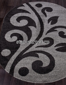 Овальный ковер PLATINUM t621 цвет серый / черный 
