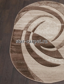 Овальный ковер d264 - BEIGE MEGA CARVING