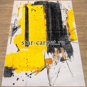 Прямоугольный ковер Белка Фэнси 20744-22022 с абстракцией, желтый (Россия)