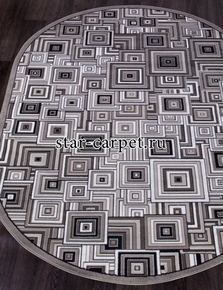 Овальный ковер MERINOS SILVER d239 цвет серый 