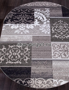 Овальный ковер MERINOS SILVER  d216 цвет серый 
