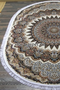 Ковер D417 - CREAM-NAVY - Овал - коллекция SHAHREZA