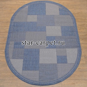 Овальный ковер декора 52401-50611 цвет серый-голубой 