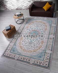 Ковер F638 - GREEN-BLUE - Прямоугольник - коллекция HALIF