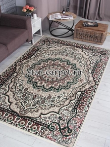 Ковер F670 - CREAM-GREEN - Прямоугольник - коллекция DARGA