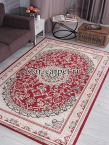 Ковер F672 - RED-CREAM - Прямоугольник - коллекция DARGA