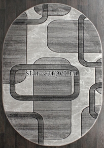 Овальный ковер D465 - LIGHT GRAY MEGA CARVING 