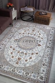 Ковер F611 - GRAY-L.BLUE - Прямоугольник - коллекция HALIF