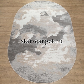 Овальный ковер комфорт 22602 24756 цвет серый 