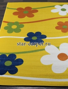 Детский ковер Merinos Crystal 1 1021 цветы, желтый (Россия)