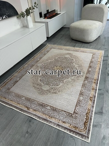 Ковер в комнату с противоскользящей основой 'Medallion Classic Beige'