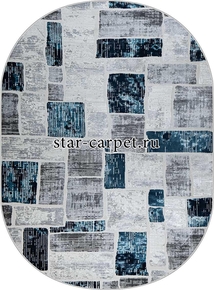 Ковер Kleopatra 38471A OVAL BLUE FLS / L.GREY