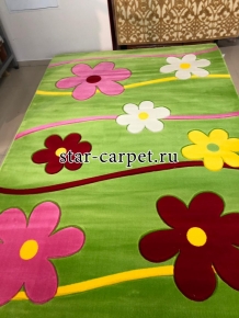 Детский ковер Star carpet цветы, зеленый (Турция)