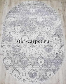 Круглый ковер 36610A OVAL GREY  GREY