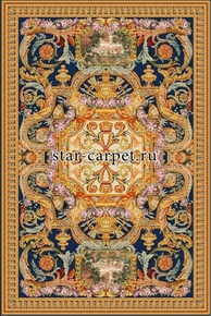 Ковер STAR CARPET Eternite, прямоугольный, 2x3 м, бархат, цвет темно-синий, бежевый, золотистый, розовый