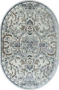Ковер 00765A - D.BLUE FDY / CREAM HB - Овал - коллекция SAHARA
