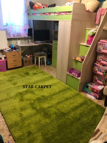Ковер Шегги зелный Детская комната 